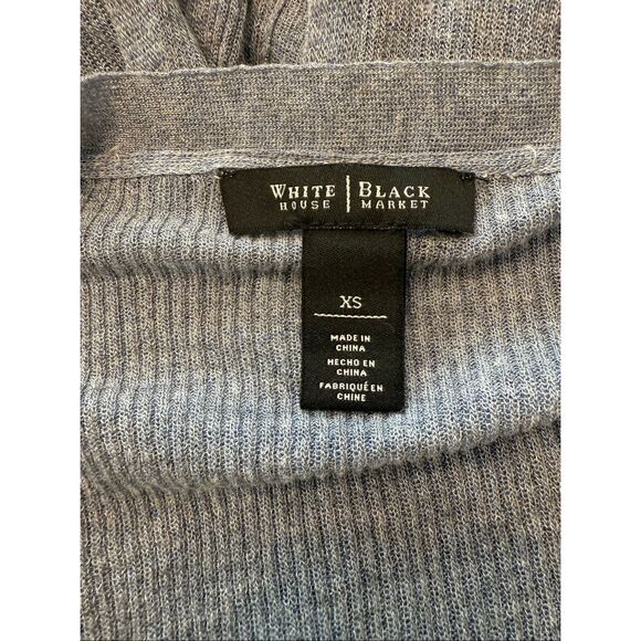 WHBM Duster Cardigan Long Ribbed Sweater Open Front Women’s XS Quiet Luxury - Picture 4 of 5